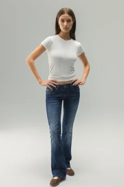 Ultra low bootcut jeans