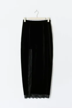 Velvet maxi skirt