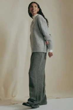 V-neck knitted wool sweater