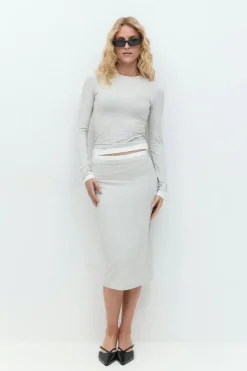 Waist detail midi skirt