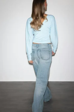 Waist flip wide jeans