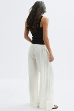 Wide drawstring trousers