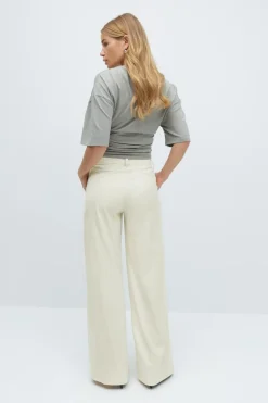 Wide leg suit trousers