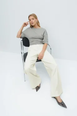 Wide leg suit trousers