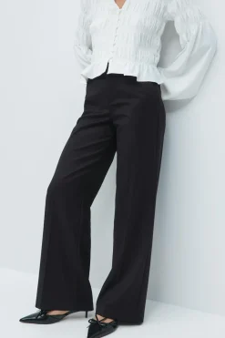 Wide leg suit trousers