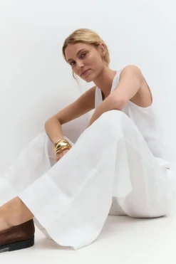 Wide linen trousers