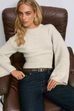 Wide sleeve knitted sweater