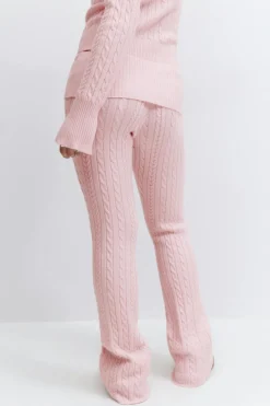 Y cable knitted pants