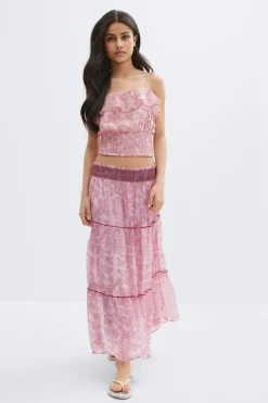 Y chiffon maxi skirt