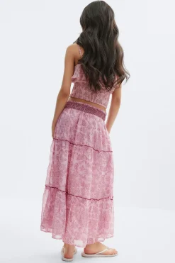 Y chiffon maxi skirt