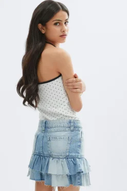 Y denimdoll frill skirt