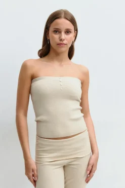 Y knitted tube top