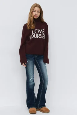 Y knitted turtleneck sweater
