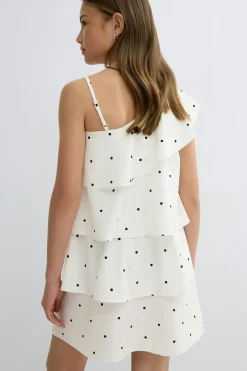 Y one shoulder frill dress