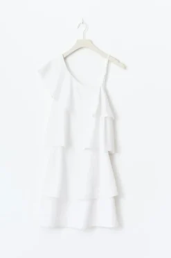 Y one shoulder frill dress