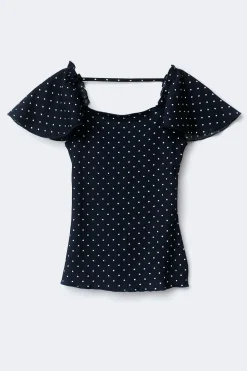 Y open back frill top