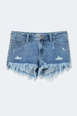 Y ripped g-low denim shorts
