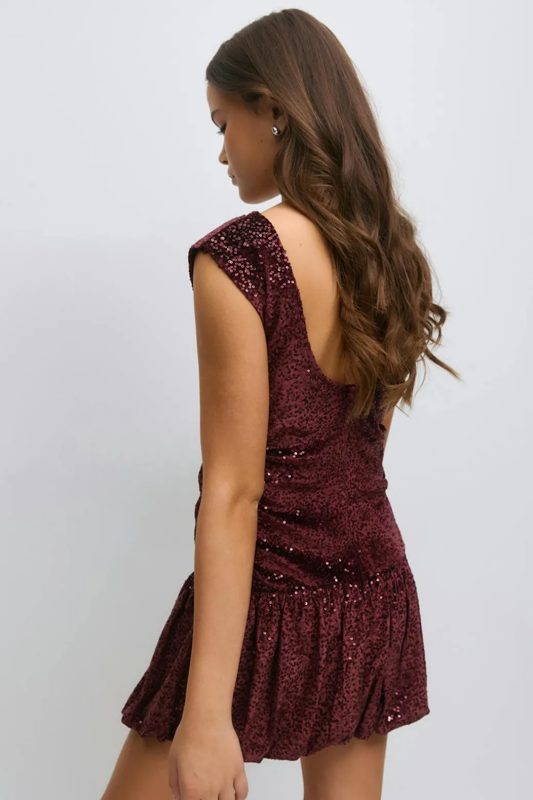 Y sequin open back dress