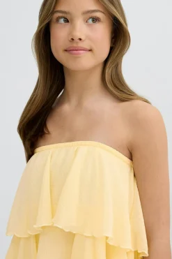 Y strap frill top