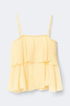 Y strap frill top