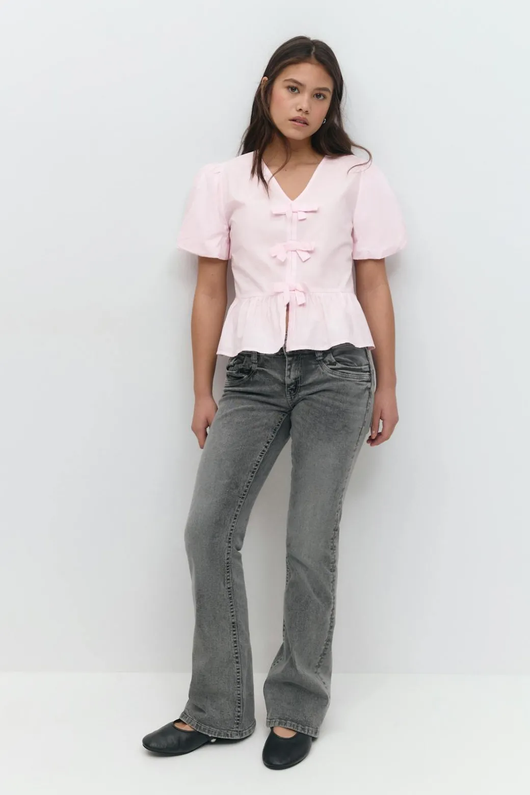 Y tie peplum top